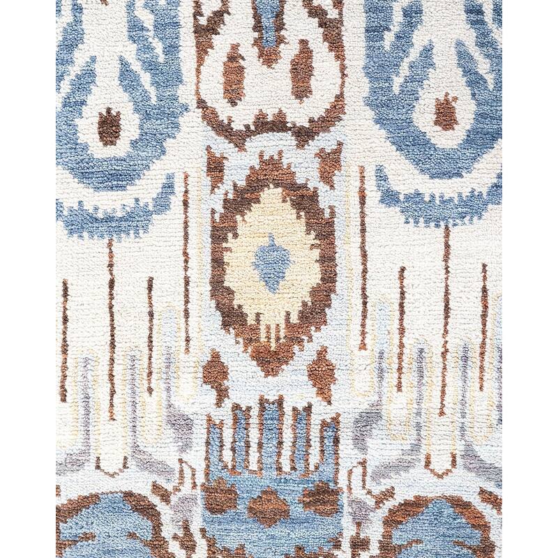 Ikat One-of-a-Kind Handmade Area Rug - Beige, 7' 10" x 10' 0" - 7' 10" x 10' 0"
