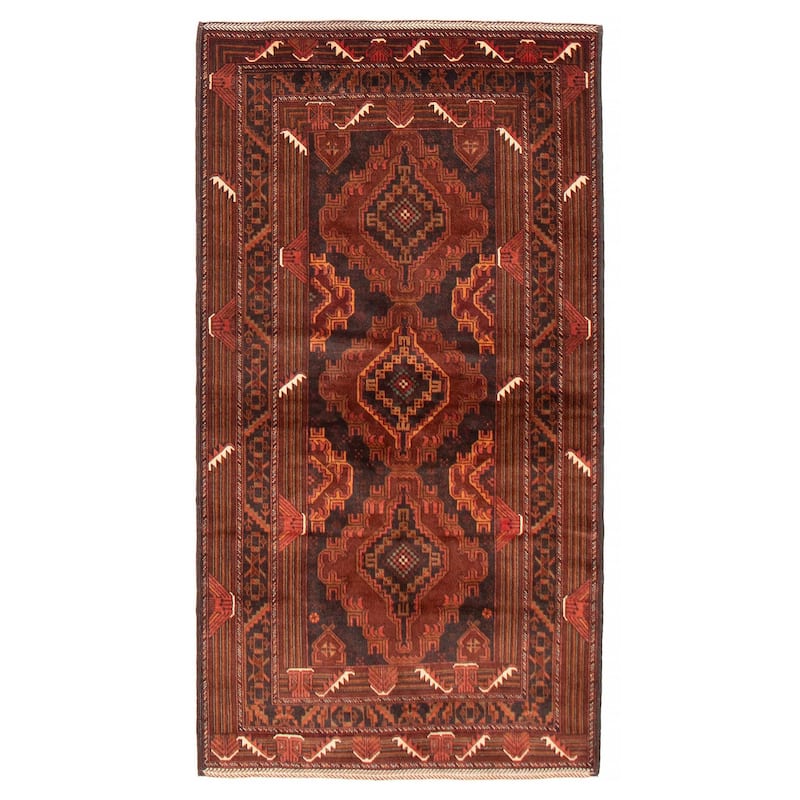 Teimani Brown Rug 3'7" x 6'8" - 3'7 x 6'8 - Brown - 3'7 x 6'8