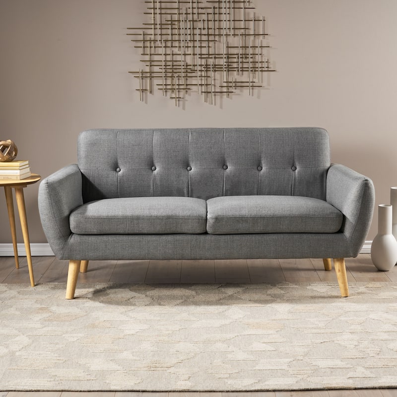 Modern Tufted Fabric Upholstered Sofa by Christopher Knight Home