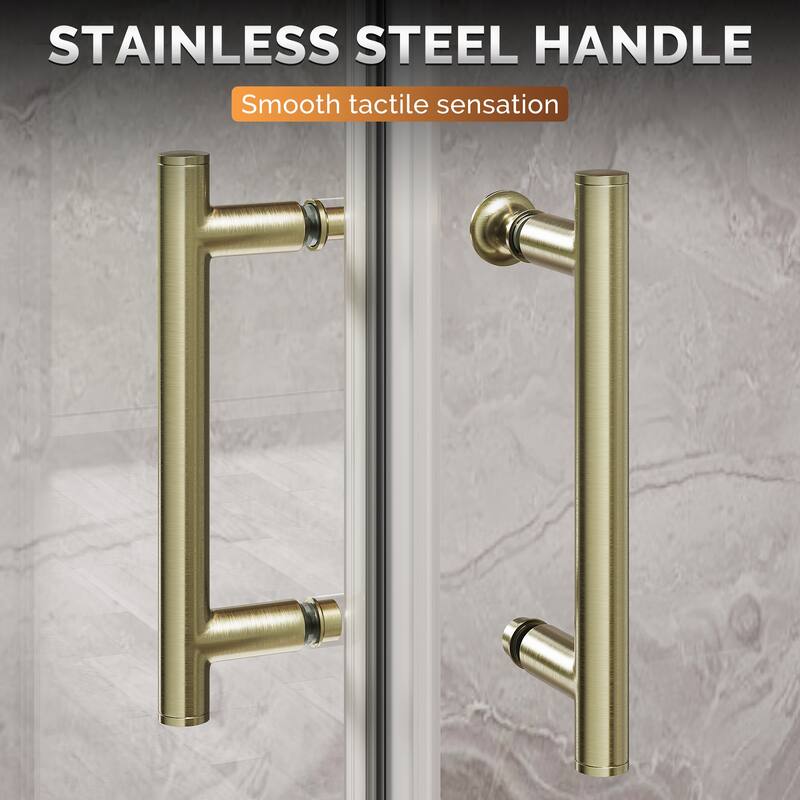 Elegant 34" W x 34" L x 72" H Corner Entry Shower Enclosure Sliding Shower Doors