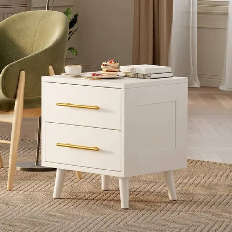 Modern Nightstand Bedside Table Storage, Side End Table for Bedroom with 2 Drawers