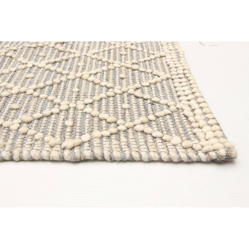 ECARPETGALLERY Braid weave Sienna Grey Wool Rug - 5'1 x 8'0