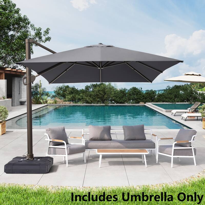 10x12.5 FT Outdoor Patio Cantilever Umbrella 360 Degree Rotation
