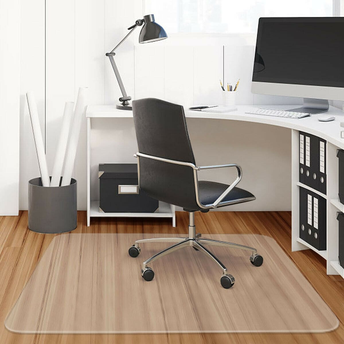 PVC Matte Desk Office Chair Floor Mat Protector for Hard Wood Floors 48 x  36