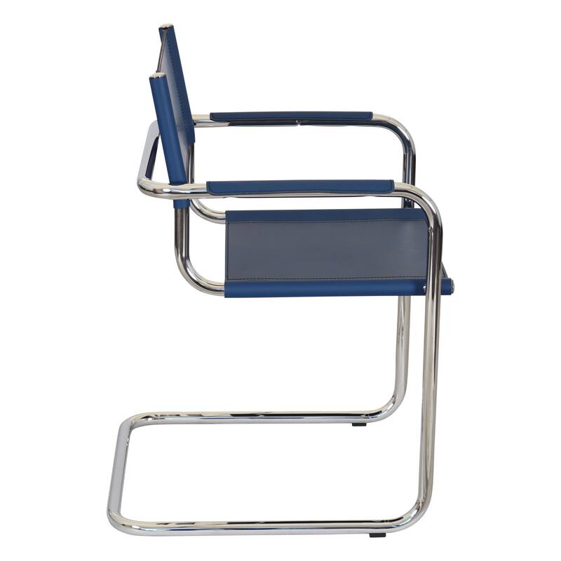 Breuer Chair Company Mart Stam Cantilever Armchair Arm Chair w/ Chrome Frame (Various Bonded Leather Colors)