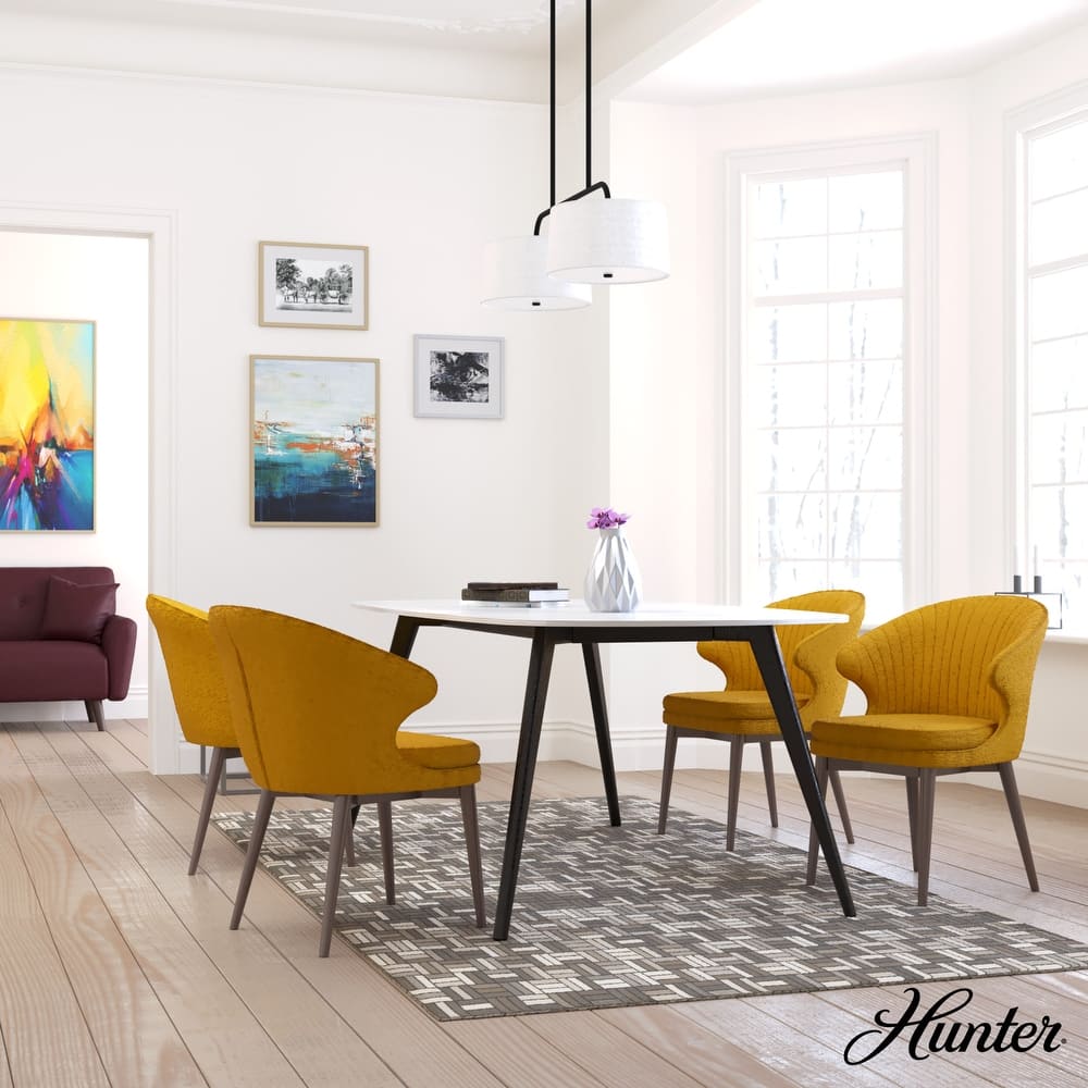 Hunter Cottage Hill Linear Chandelier - Dining Room, Kitchen Island - Modern, Transitional - Fabric Shades