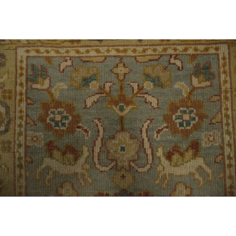 Hand Knotted Oriental 100% Wool Carpet Traditional All-Over Navy Blue & Blues Ziegler Area Rug - 3' 1'' X 1' 11''