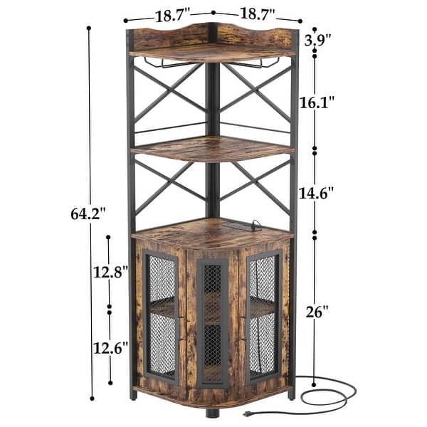 Medium Brown Wood Copper Accent Shelving Unit With 4 Shelves Medium Brown Wood Copper Accent Shelving Unit With 4 Shelves