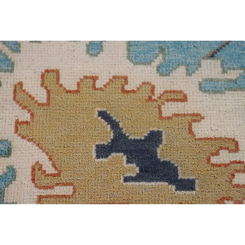 Palace Size Blue Floral Oushak Oriental Area Rug Handmade Wool Carpet - 11'9"x 14'8"
