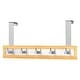 preview thumbnail 1 of 6, Bamboo Stainless Steel Over-the-Door Towel Hooks: Stylish and Functional Bathroom Organization Solution for Towels and More Brown