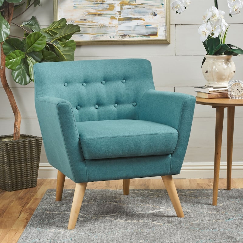 Meena Button-tufted Fabric Club Chair by Christopher Knight Home - Teal
