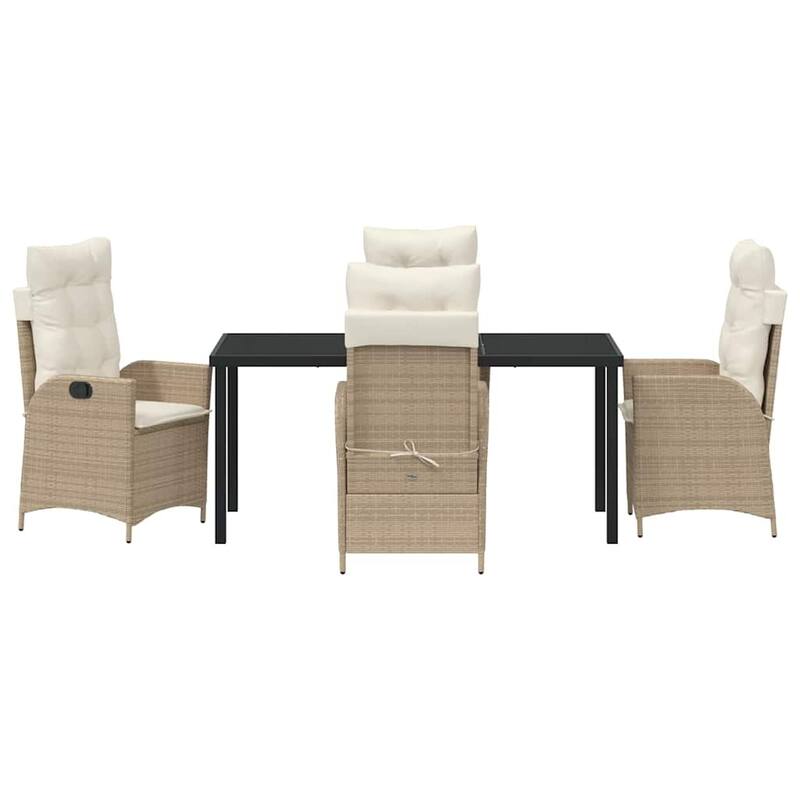 vidaXL Garden Dining Set with Cushion Poly Rattan