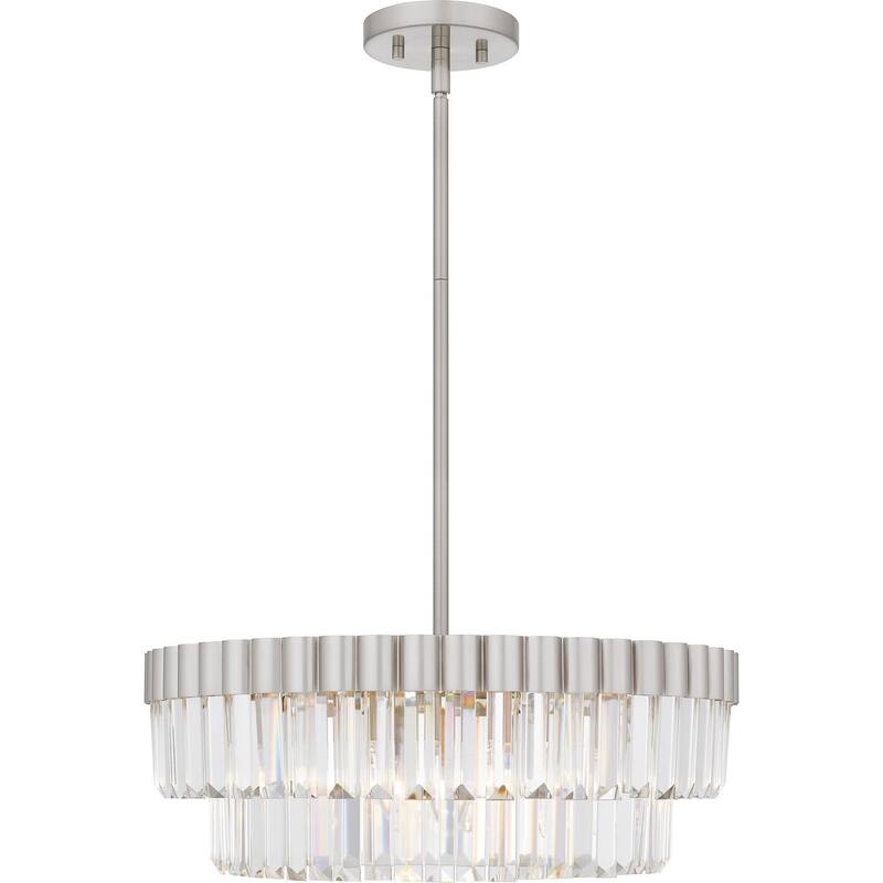 Brushed Nickel Four Light Pendant from the Quoizel Pendant Collection