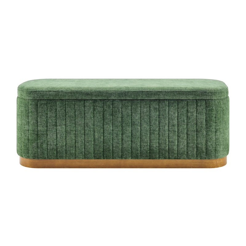 NPD Furniture Clinton Chenille Storage Bench