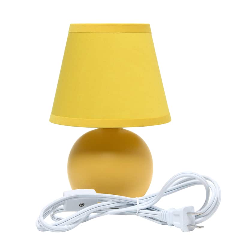 8.66" Petite Orb Lamp Two Pack Set w Matching Fabric Shade