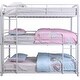 preview thumbnail 2 of 2, White Full Size Metal Triple Bunk Bed with Ladder and Fence for Kids, Boys and Girls, Bedroom