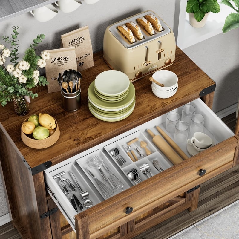 Coffee Bar Accent Cabinet - 15.75"D x 31.5"W x 33.46"H