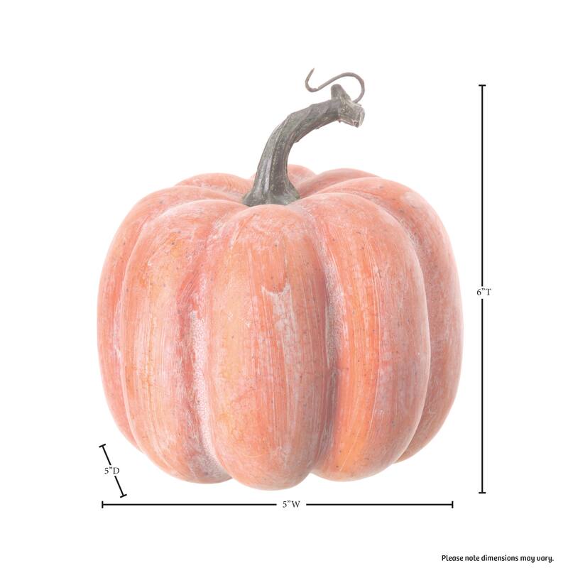 6"Tx5"D Latex Weathered Pumpkin W/Vine"