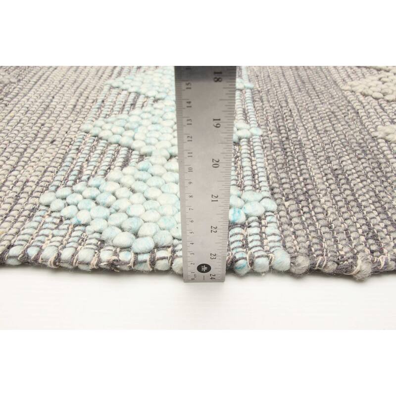 ECARPETGALLERY Braid weave Sienna Grey Wool Rug - 6'1 x 9'2