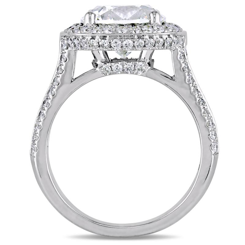 Miadora 4 9/10ct TDW Diamond Halo Engagement Ring in 14k White Gold