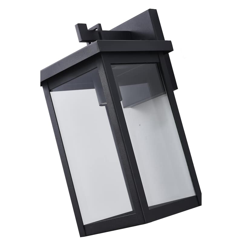 1-Light Matte Black Outdoor Wall Sconce With A Clear Glass Shade