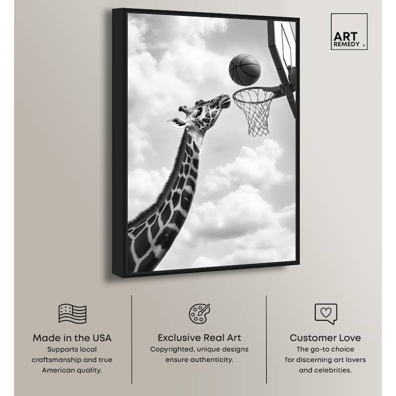 Giraffe Hoops Canvas by Art Remedy
