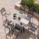 preview thumbnail 2 of 26, Outdoor Dining Set, Iron Finish, Black with Gold Speckles