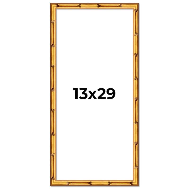 13x29 Frame Gold Bamboo Solid Wood Picture Frame | 1 Inch Moulding