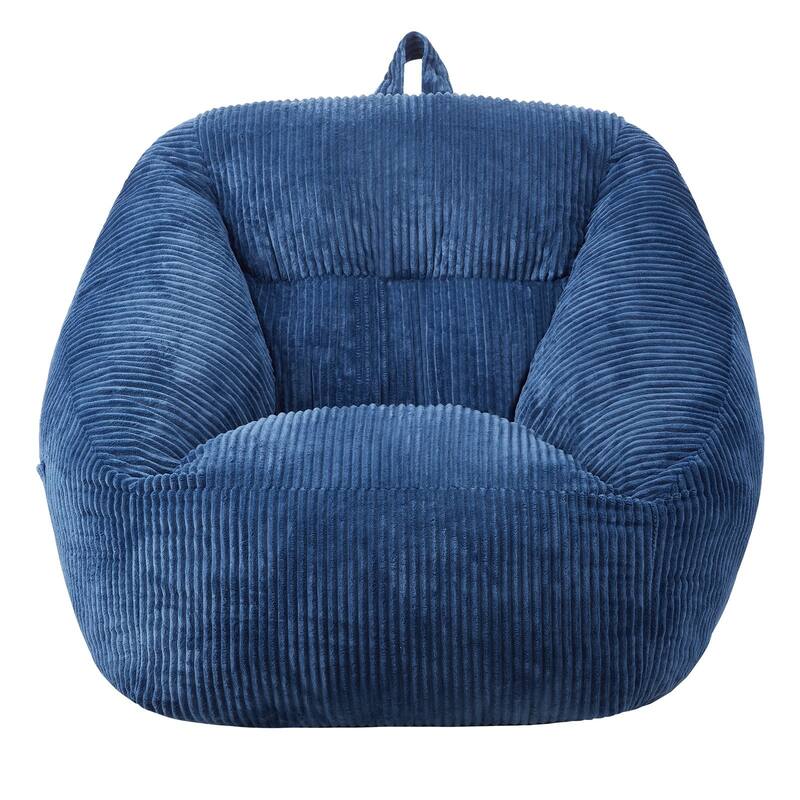 3FT Bean Bag Chair with Armrests and Pocket Soft Foam Blue Seat - 35.43 x 33.46 x 31.10 inches