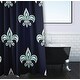 preview thumbnail 3 of 7, Fleur De Lis Ikat Print Shower Curtain (71 x 74)