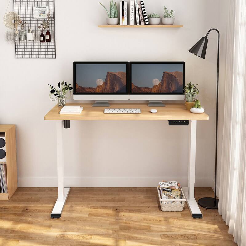 FLEXISPOT 55 x 28 Home Office Standing Desk Electric Height Adjustable Desk with LED Memory Control