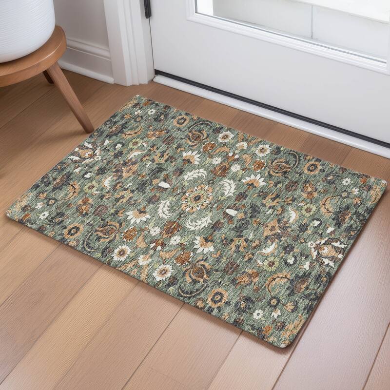 Machine Washable Indoor/ Outdoor Traditional Lanelle Chantille Rug