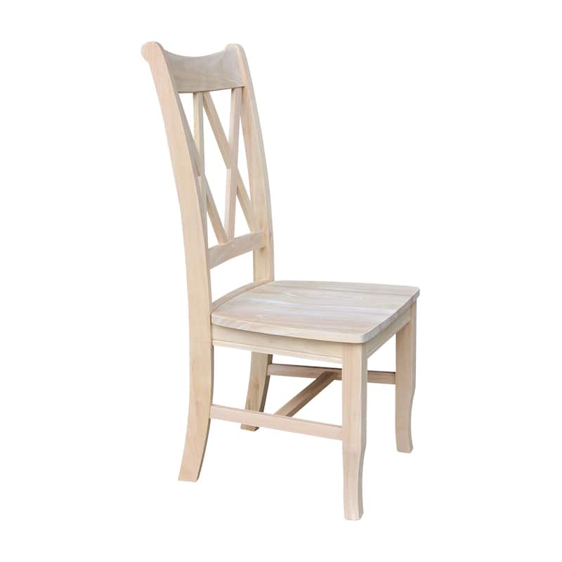 International Concepts Double X-Back Solid Wood Dining Chairs (Set of 2)