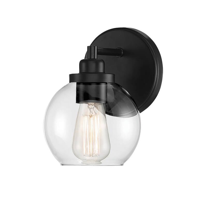 Savoy House Carson 9" Tall Bathroom Sconce - Matte Black