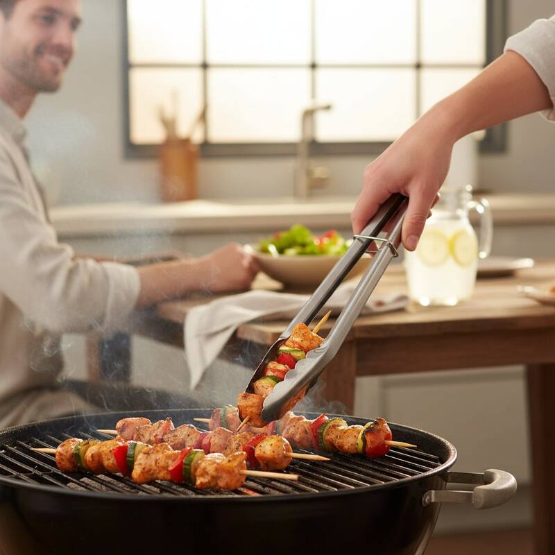 Chef Craft 12-Inch Classic Stainless Steel Clam Shell Tongs