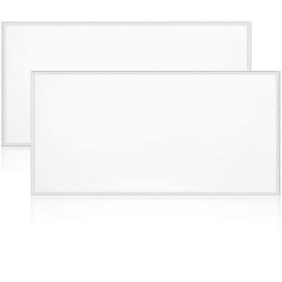 Luxrite 2x4 FT LED Flat Panel Light, 72W, 0-10V Dimmable, 24x48 Inch LED Light Panel, UL Listed, 2-Pack