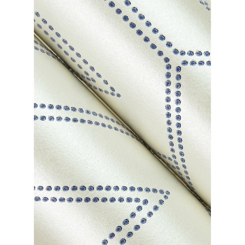 A-Street Prints Voltaire Indigo Beaded Geometric Wallpaper