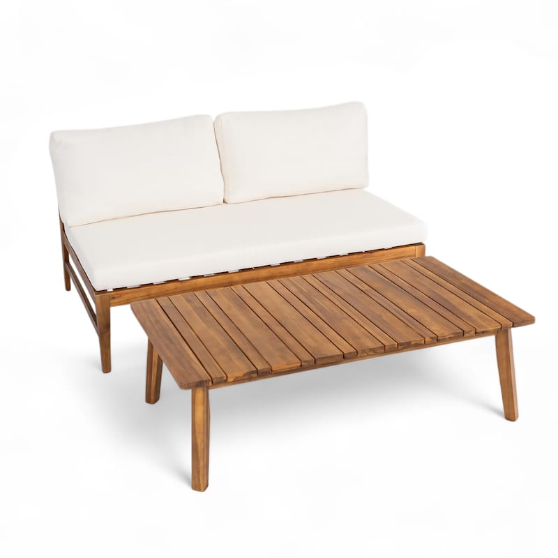 Christopher Knight Home-Rawson Acacia Wood Outdoor Chat Set