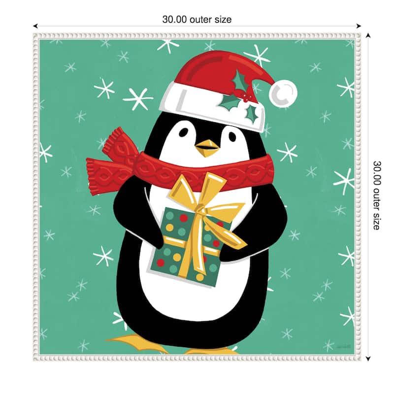 Festive Christmas IV by Anne Tavoletti Framed Canvas Wall Art Print - 30 x 30 in