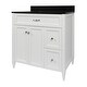 preview thumbnail 33 of 109, Vail 37" Bathroom Vanity with Cultured Marble Top Sink w/ Backsplash in White with White Basin