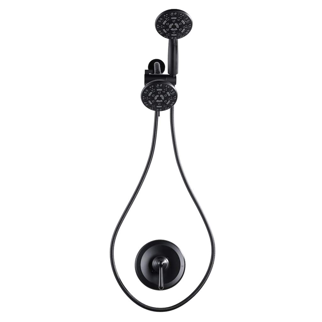 WOWOW 7-spray Wall Mount Dual Shower Head Faucet