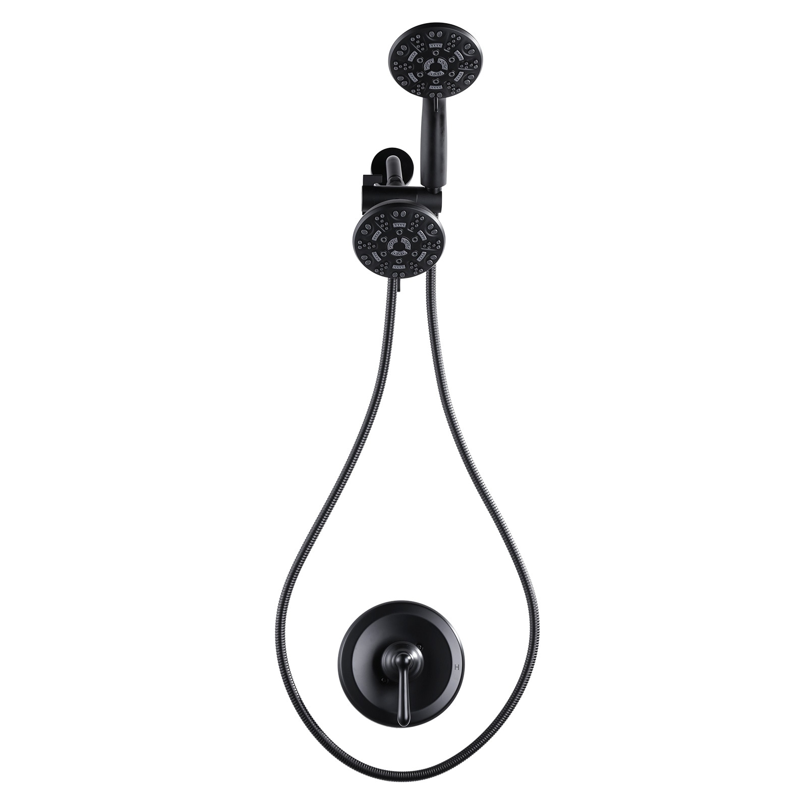 WOWOW 7-spray Wall Mount Dual Shower Head Faucet