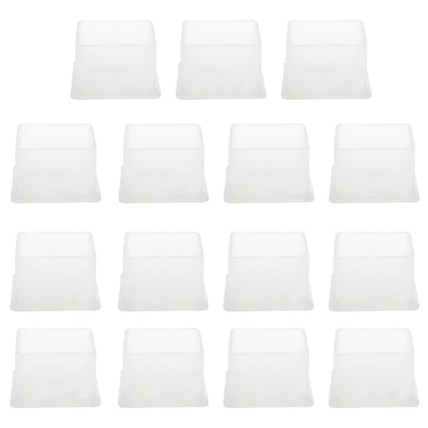 Clear PVC Chair Leg Caps End Tip Feet Cover Furniture Glide Floor Protector 15pcs 0.79" x 0.79" (20x20mm) Inner Size