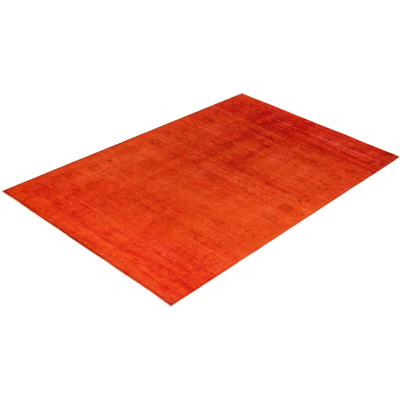 Vibrance One-of-a-Kind Hand-Knotted Area Rug - Orange, 6' 3" x 8' 10" - 6' 3" x 8' 10"