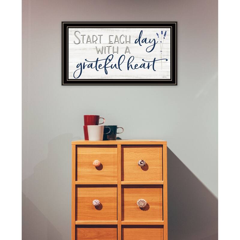 TrendyDecor4U Contemporary "Grateful Heart" Framed Print Wall Art