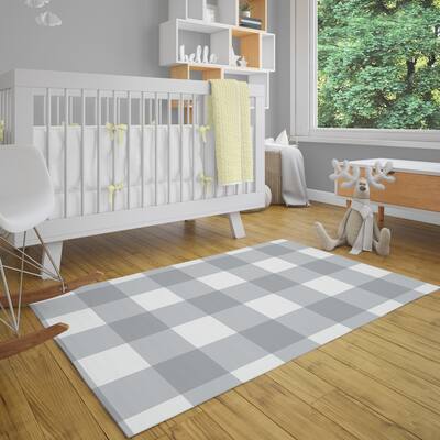 BONNIE GREY BUFFALO CHECK GREY Area Rug by Kavka Designs