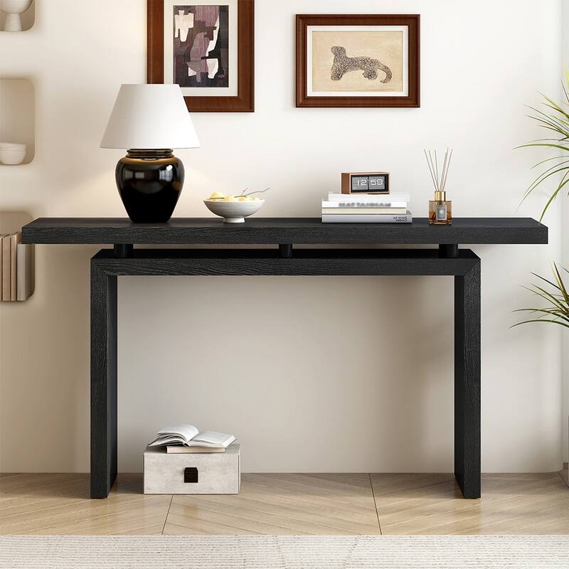 Ash Veneer Console Table, Modern Simple Style, Featuring Clever Tabletop Design, Suitable for Entryway, Hallway