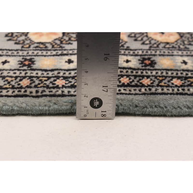 Finest Peshawar Bokhara Grey Rug 5'1" x 7'5" - 5'1 x 7'5