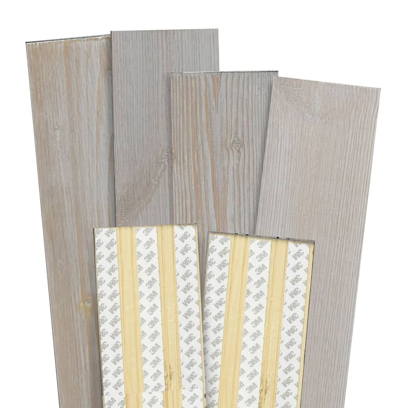 Peel and Stick Solid Wood Wall Paneling, Assorted Length, 5-inch Width, 19 sq ft