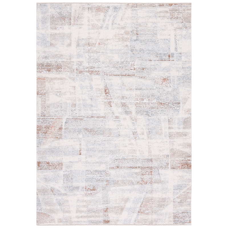 SAFAVIEH Marmara Lahoma Modern Abstract Rug - 6'7" Square - Beige/Blue Rust